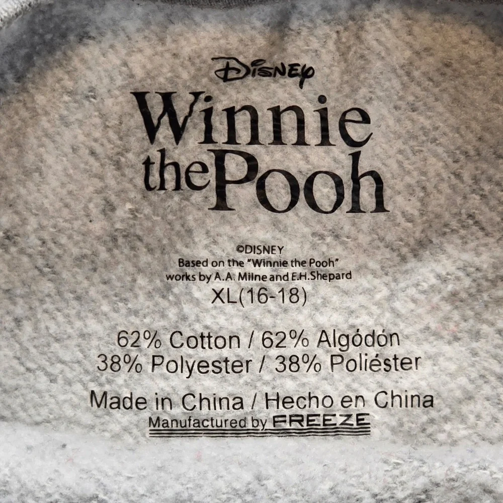 Disney Winnie the Pooh Graphic Sweatshirt Heather Gray Kids‎ XL 16-18